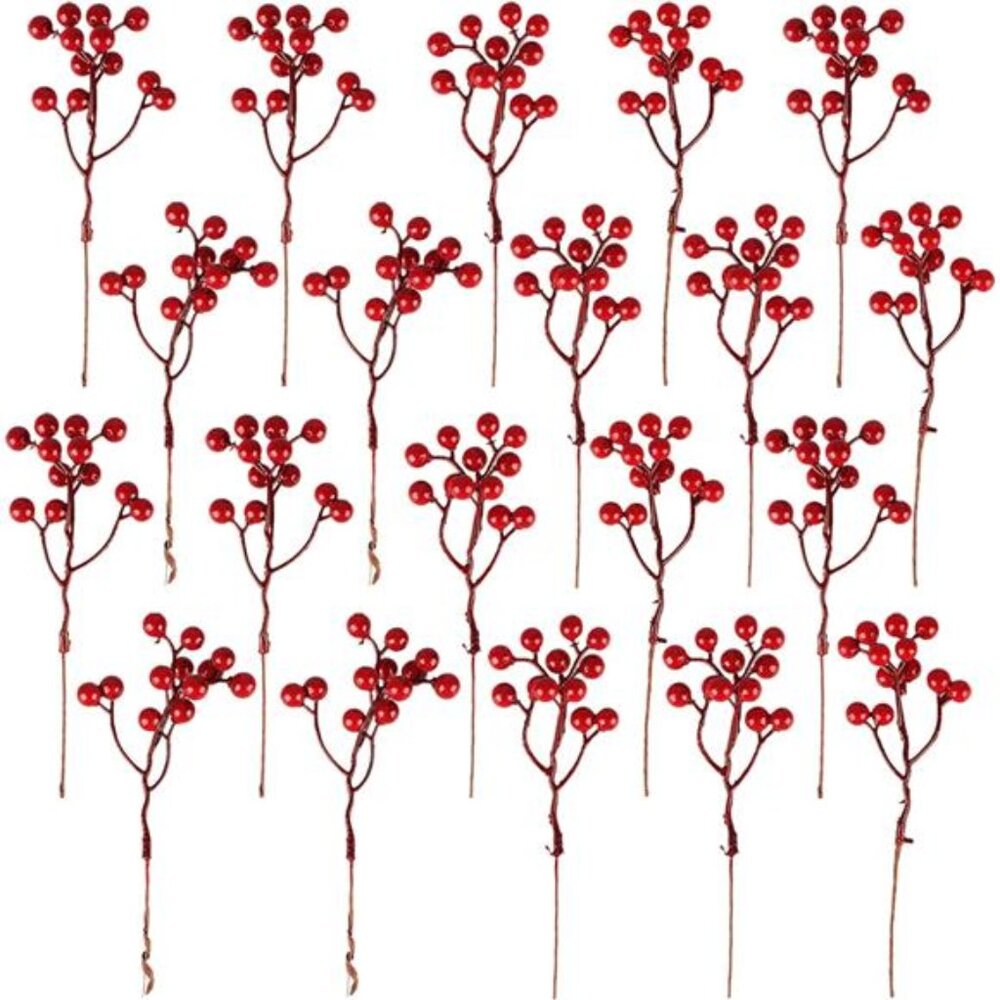 Artificial Red Berry Picks for Christmas - Picture 2 of 8